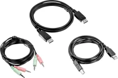 TrendNet KVM adapter [1x moški konektor DisplayPort, moški konektor USB 2.0 tipa A, 3,5mm banana moški konektor - 1x moški konektor DisplayPort, žensk