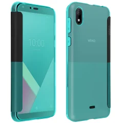 Originalna velika pametna torbica Wiko Y61 Folio Easy Case Large Smart Window - Pacific Bleen