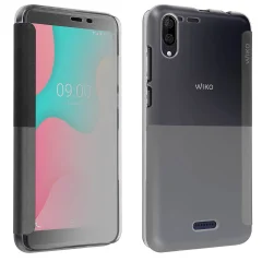 Zašcita s prosojnim oknom in originalnim Wiko Soft Shellom - temno siva str. Wiko Y60