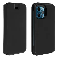 Ovitek Otterbox iPhone 12 Pro Max soft-touch, ojacana zašcita z držalom za kartice, serija Strada Via - crna