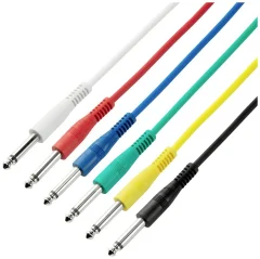 Adam Hall 3 STAR IPP 0120 SET avdio kabel [6x klinken vtič 6.3mm (mono) - 6x klinken vtič 6.3mm (mono)] 1.2 m bela, rdeča, modra, zelena, rumena, črna