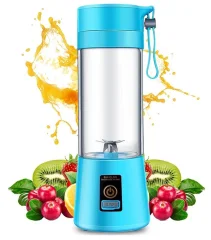 Akumulatorski prenosni športni mešalnik 400ml USB blender moder