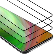 Cadorabo 3x Celozaslonska zaščitna folija, združljiva z Samsung Galaxy A51 4G / M40s - Zaščitna folija v transparentno s čarno - 3-pack Kaljeno steklo za zaščito zaslona s trdoto 9H in 3D do