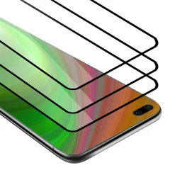 Cadorabo 3x Celozaslonska zaščitna folija, združljiva z Huawei P40 - Zaščitna folija v transparentno s čarno - 3-pack Kaljeno steklo za zaščito zaslona s trdoto 9H in 3D dotikom