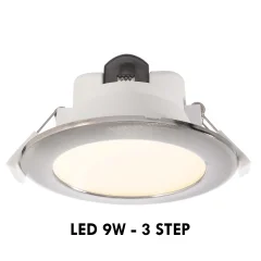 Vgradni reflektor 90mm okrogel LED 9W 3 stopnice stropne pisarniške svetilke za hodnik 230V