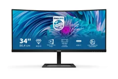 Monitor Philips 86,4 cm (34,0") 346E2CUAE 3440x1440 Curved 100Hz VA 1ms HDMI DisplayPort USB-C 65W 4xUSB3.2 HAS Zvočniki 2x5W  sRGB121,3% SeparateSync E-Line