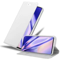 Cadorabo Ohišje, združljivo z Samsung Galaxy A71 4G v klasično srebrno - Zaščitni ovitek z magnetnim zapiranjem, stoječo funkcijo in režo za kartice