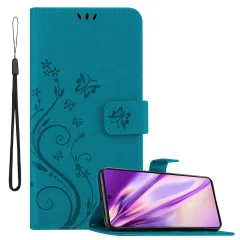 Cadorabo Ohišje, združljivo z Samsung Galaxy A91 / S10 LITE / M80s v klasična rožnata zlata - Zaščitni ovitek v cvetličnem dizajnu z magnetnim zapiranjem, stoječo funkcijo in režami za karti