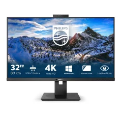 Monitor Philips 80 cm (31,5") 329P1H 3840x2160 konferenca IPS 4ms 2xHDMI DisplayPort USB-C 90W 4xUSB3.2 Pivot Kamera Zvočniki  3H sRGB128% RJ45 P-Line Delta E<2 calibration