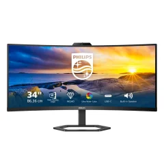 Monitor Philips 86,4 cm (34,0") 34E1C5600HE 3440x1440 Curved IPS 1ms HDMI DisplayPort USB-C 65W 4xUSB3.2 Kamera Zvočniki 2x5W  3H sRGB123%