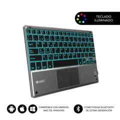 Teclado tablični računalnik Subblim Smart Back Light BT tipkovnice Touchpad siva