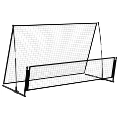 vidaXL Nogometni gol z odbojno mrežo 2 v 1 202x104x120 cm jeklo