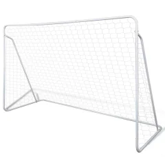 vidaXL Nogometni gol z mrežo jeklen 240x90x150 cm visokokakovosten