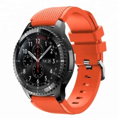 Cadorabo TPU zapestni pas z zapiranjem kovine 22 mm, združljivo s Samsung Galaxy Gear S3 / Gear 2 v Orange - Nadomestni trak za Huawei Watch GT za Watch 2 Pro za Ticwatch Pro itd.