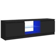 vidaXL TV omarica z LED lučkami črna 120x30x35,5 cm