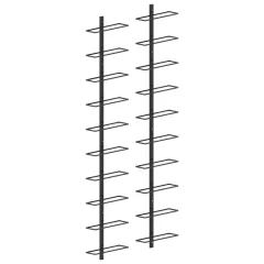 vidaXL Stensko stojalo za vino za 20 steklenic 2 kosa črna kovina