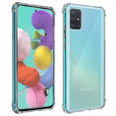 Samsung Galaxy A51 Premium 360° Protection Pack: mehka torbica iz kaljenega stekla, odporna na udarce - prozorna