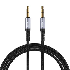 Kabel Vipfan L11 mini jack 3.5mm AUX, 1m, pozlačen (siv)