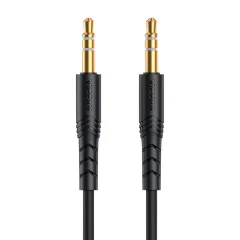 Mini jack 3,5 mm AUX kabel Vipfan L04 1m, pozlačen (črn)