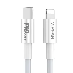 USB-C do Lightning kabel Vipfan P01, 3A, PD, 1m (bel)