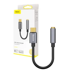 Baseus L54 Audio Adapter USB-C + mini jack 3,5 mm (črna+siva)