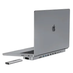 USB-C priklopna postaja / Hub za MacBook Pro 16'' INVZI MagHub 12in2 s SSD pladnjem (siva)