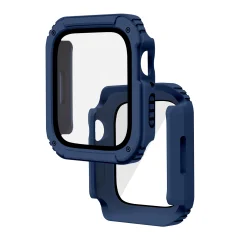 Popolna zašcita s kaljenim steklom za Apple Watch Series 6, 5, 4 in SE, 44 mm - polnocno modra