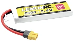 LemonRC lipo akumulatorski paket za modele 7.4 V 2600 mAh Število celic: 2 35 C mehka torba XT60