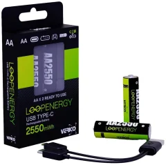 Verico LoopEnergy AA USB-C® 2550mWh USB-C® akumulator Li-Ion 1700 mAh 1.5 V 2 kos