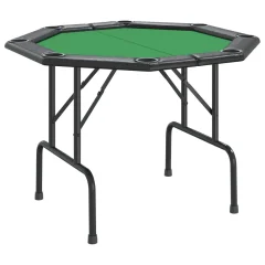 vidaXL Zložljiva poker miza za 8 igralcev zelena 108x108x75 cm