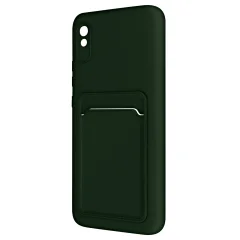 Ovitek za Xiaomi Redmi 9A z držalom za kartico, mehak silikon, Forcell - zelen