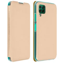 Huawei P40 Lite Folio Flip Book Cover etui z držalom za kartice - zlata