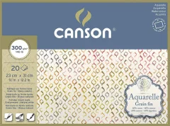 Blok akvarelni Aquarelle Canson 23x31 cm 300 g, 20 listni, Cold Pressed