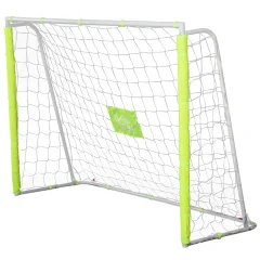 HOMCOM nogometni gol za odrasle in otroke, mreža s sredinsko tarčo in vratnicami iz tkanine Oxford, rumena barva, 186x62x123cm, 186x62x123cm