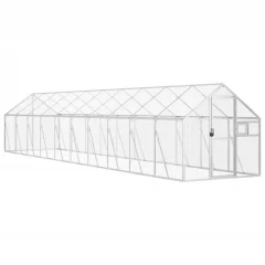 vidaXL Ptičnica srebrna 1,79x10x1,85 m aluminij