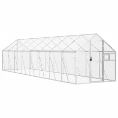 vidaXL Ptičnica srebrna 1,79x8x1,85 m aluminij