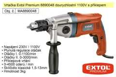 EXTOL PREMIUM Dvostopenjski električni vrtalnik 1100 W Extol Premium 8890048