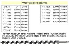 MAGG Kača ločen vrtalnik za les 40x600mm