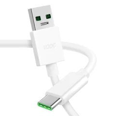 Kabel SuperVOOC 65 W USB v USB-C, uradni izdelek Oppo DL129 - bel 1 m