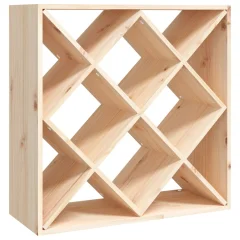 vidaXL Stojalo za vino 62x25x62 cm trdna borovina