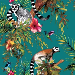 DUTCH WALLCOVERINGS Tapeta lemur zelena 12402