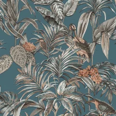 DUTCH WALLCOVERINGS Tapeta Bird-of-Paradise modra