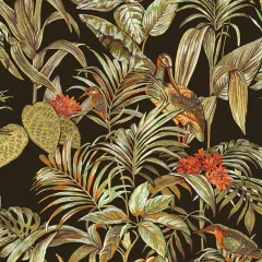 DUTCH WALLCOVERINGS Tapeta Bird-of-Paradise črna