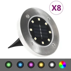 vidaXL Solarne talne svetilke 8 kosov LED svetilke RGB