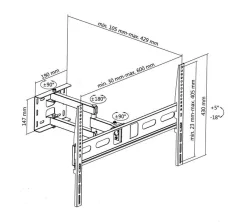 Univerzalni LED TV nosilec CABLETECH 37-70", 35kg, maks.: 600x400, črna bava