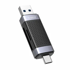 Orico CD2D-AC2-BK-EP čitalec pomnilniških kartic TF/SD, USB + USB-C (črn)