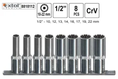 EXTOL PREMIUM Gola oreščki Multilock 1/2&quot; set 8 kosov 10-22mm