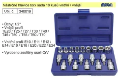 MAGG PROFI Torx set nastavkov 19 kosov z notranjo in zunanjostjo