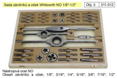 BUČOVICE TOOLS a.s. Komplet pip in oči Whitworth 1/8 &quot;-1/2&quot; NO, Bučovice Tools