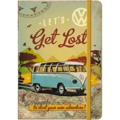 Notesnik z retro motivom VW Bulli - Let´s Get Lost